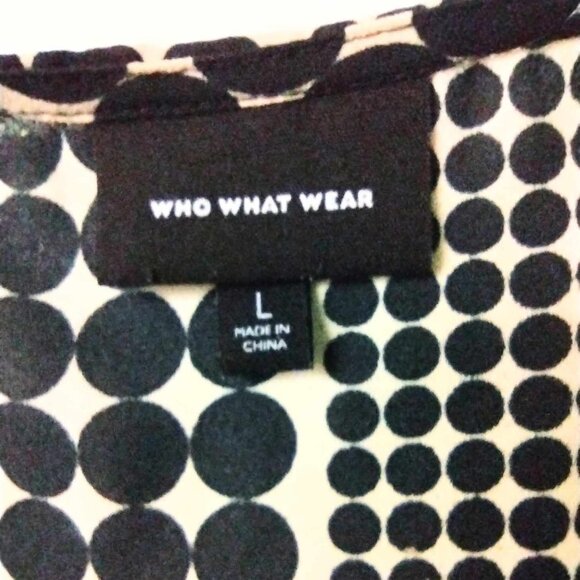 Who What Wear Size Large Shirt Sheer Black And White Chiffon - Picture 4 of 4